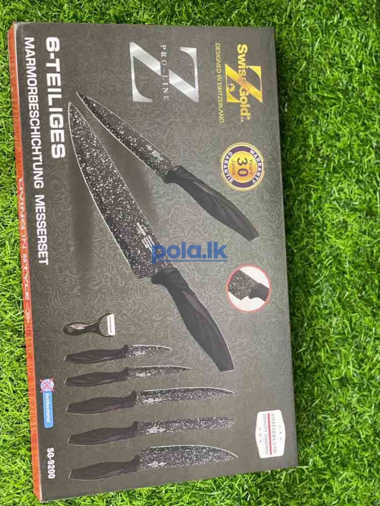 Marble clotted kitchen knife set - photo 2