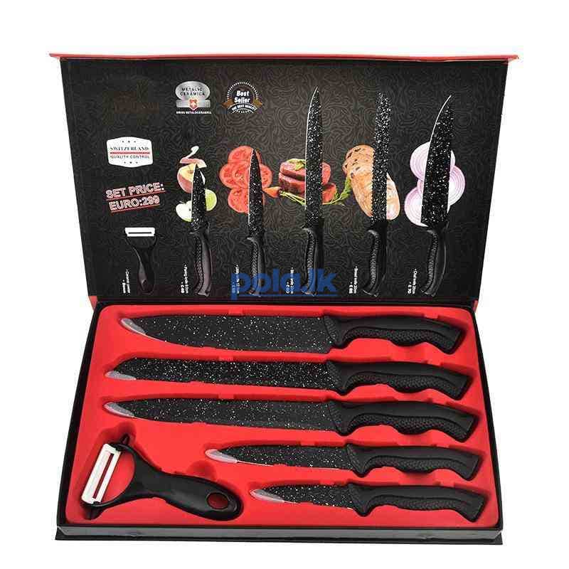 Marble clotted kitchen knife set - photo 1