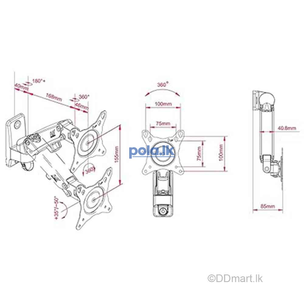 TV monitor wall mount 17"- 27" - photo 8