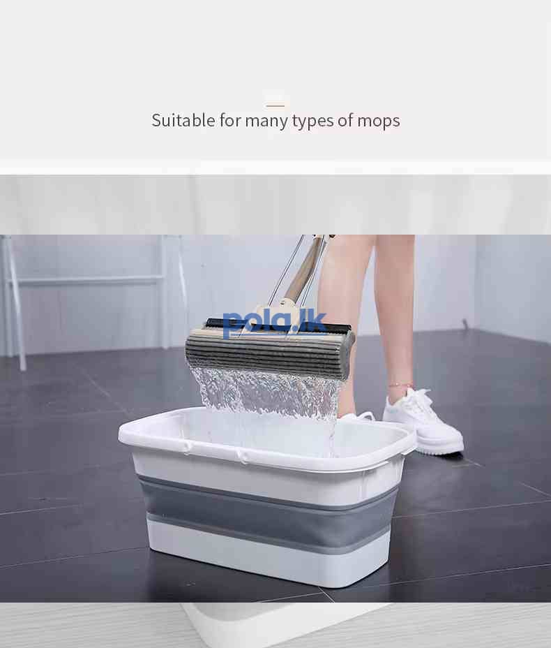 Sponge mop with folding bucket - photo 2