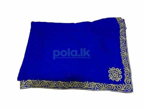 Royal blue saree with jacket piece - photo 1