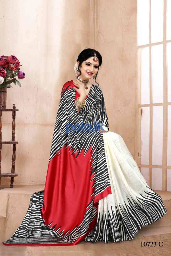 Printed silk satin saree cash on delivery - photo 3