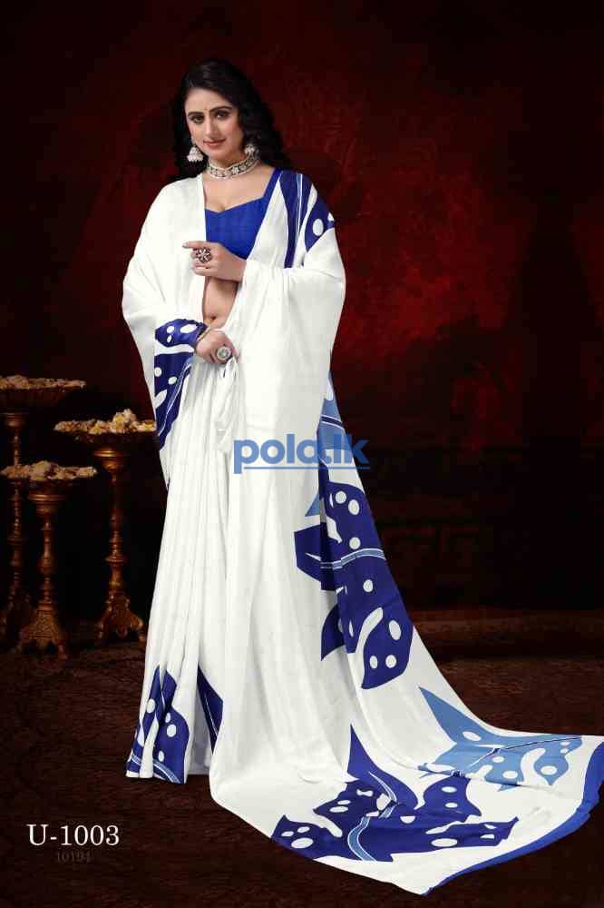 Printed silk satin saree cash on delivery - photo 5