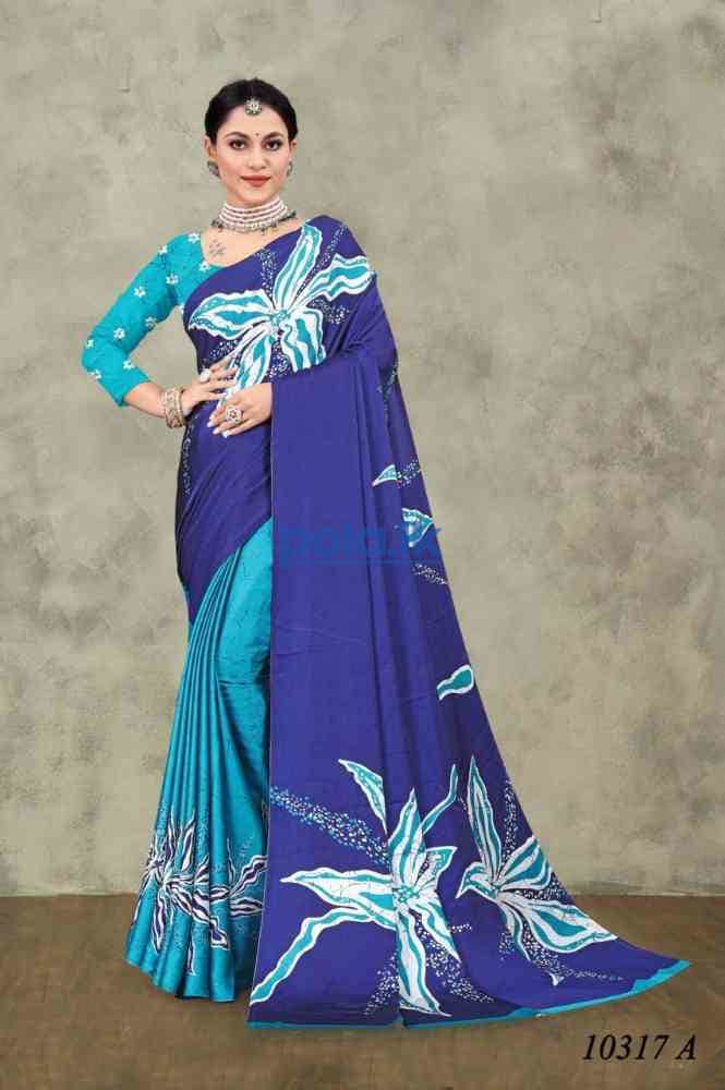 Printed silk satin saree cash on delivery - photo 16
