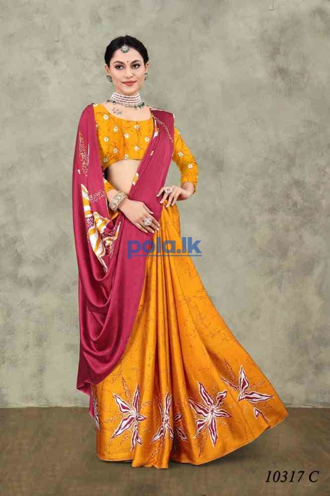 Printed silk satin saree cash on delivery - photo 18
