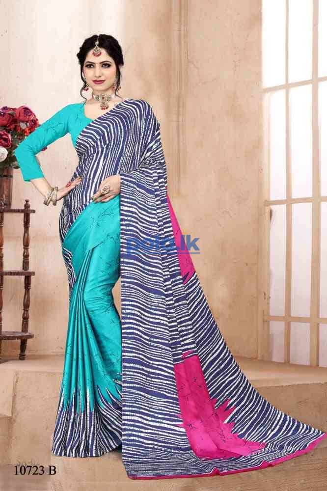 Printed silk satin saree cash on delivery - photo 4