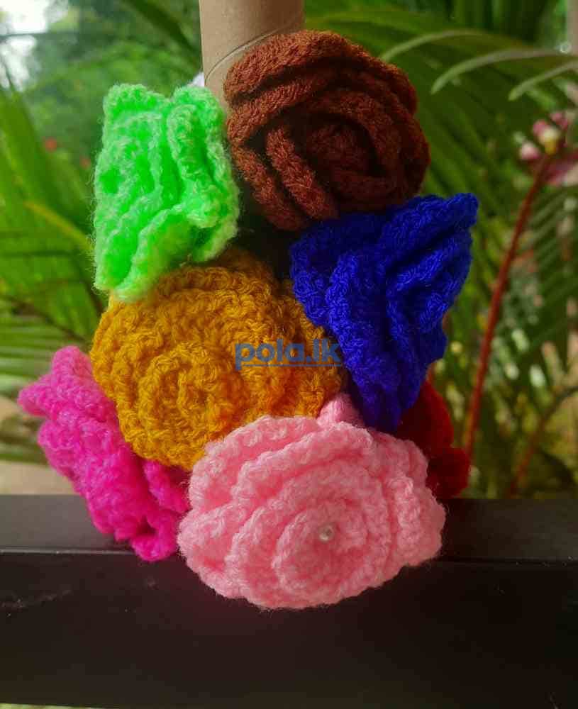 Handmade woolen crochet hair band - photo 1