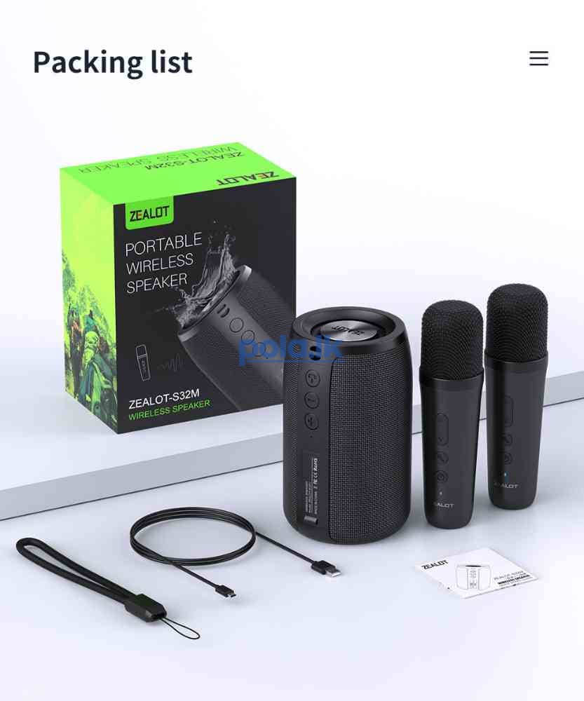 Zealot s32m karaoke bluetooth speaker 2 microphone - photo 16