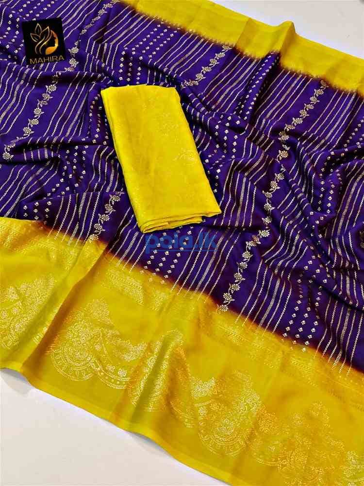 Chiffon georgette saree on pre order - photo 7