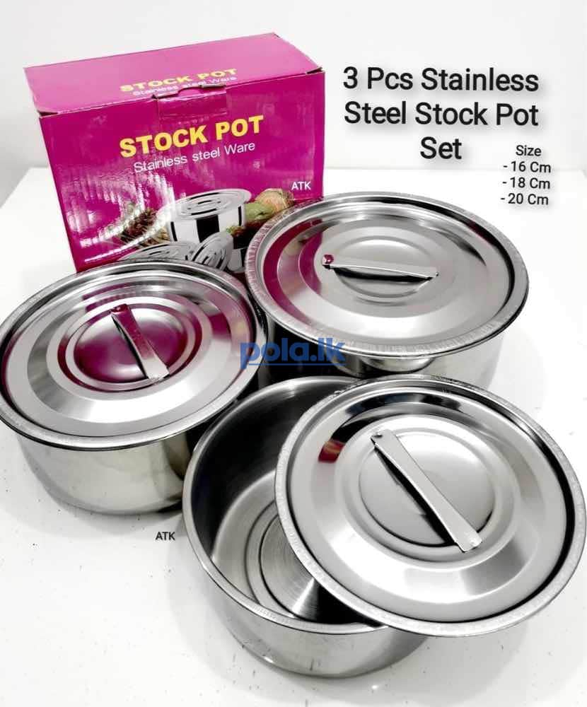 3 Piece's stainless steel stock pot set - photo 3