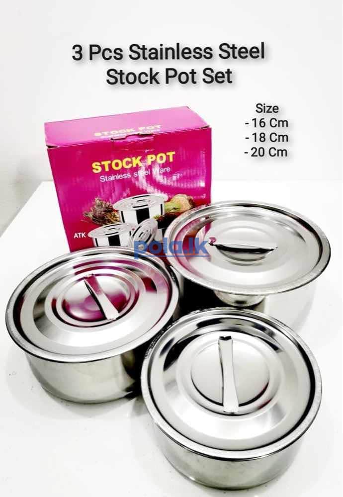 3 Piece's stainless steel stock pot set - photo 2