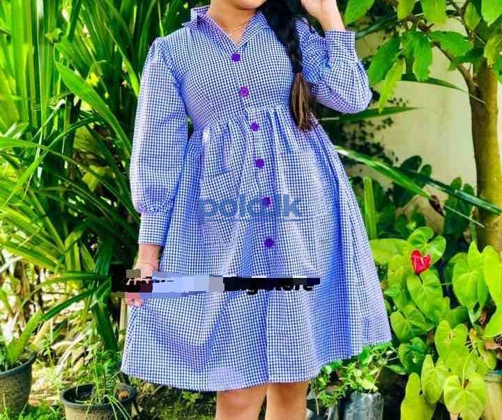 Cotton check short frock - photo 8