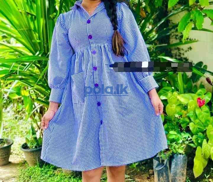 Cotton check short frock - photo 2