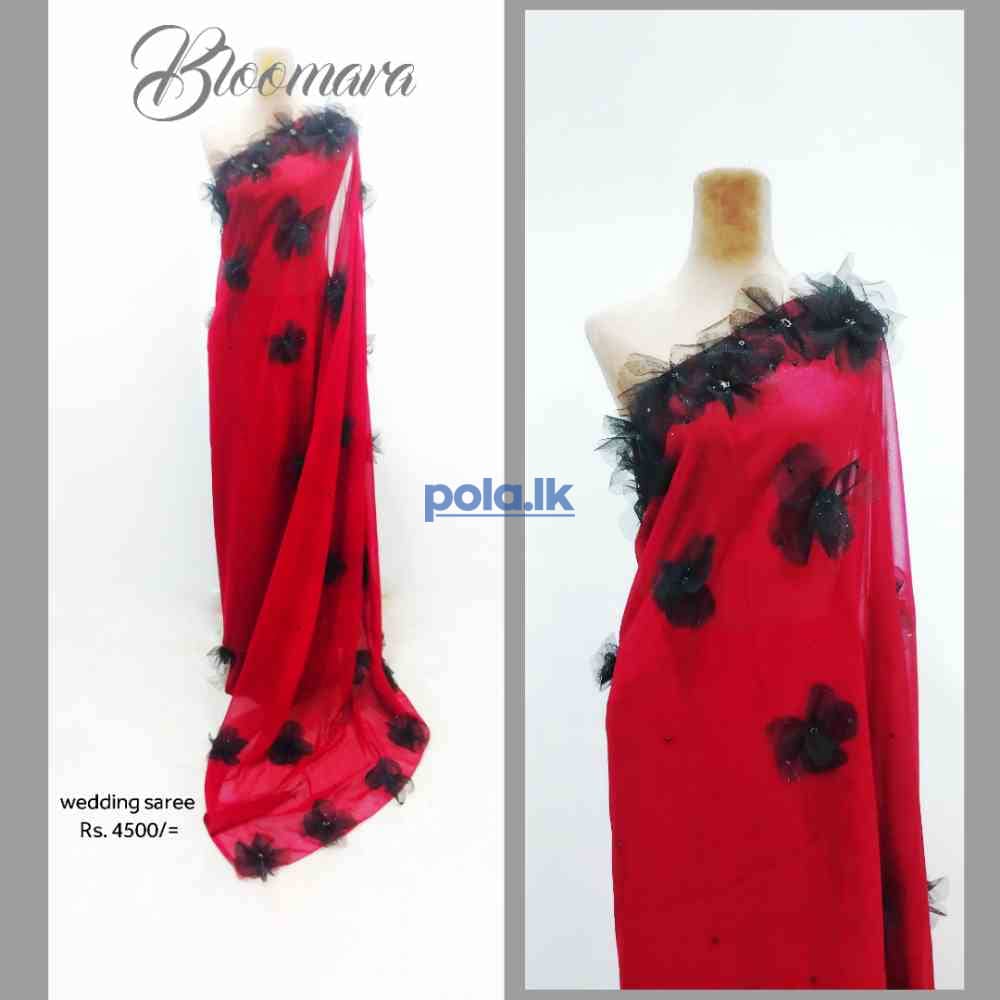 Red saree for wedding and party - photo 1
