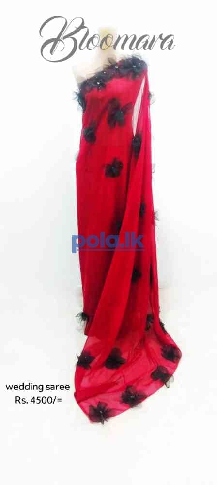 Red saree for wedding and party - photo 5