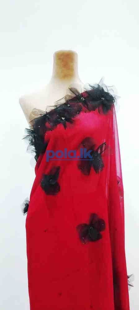 Red saree for wedding and party - photo 4