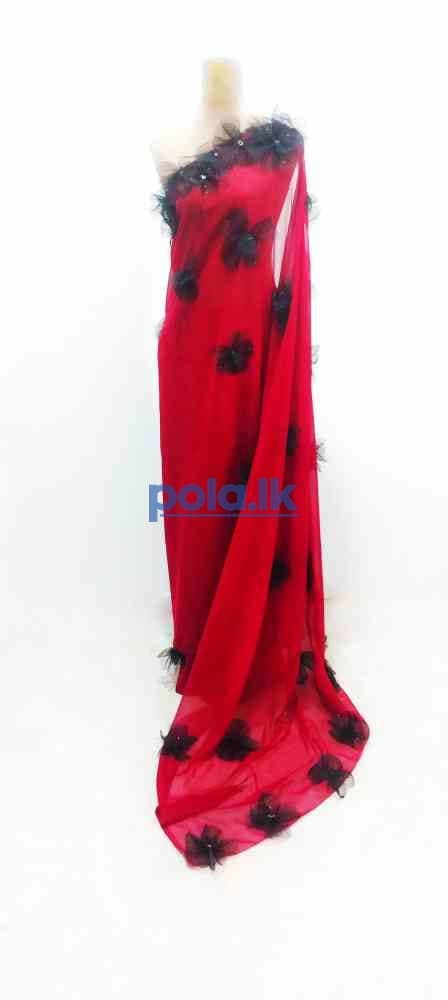Red saree for wedding and party - photo 3