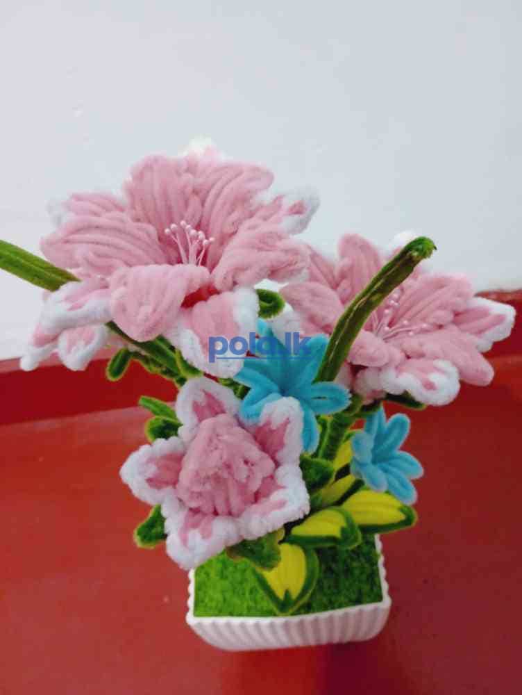 Pink & blue flower vase - photo 1