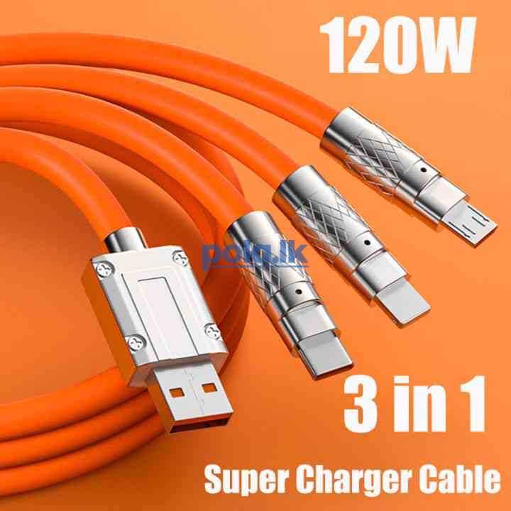 120W 3in1 fast charging cable - photo 1