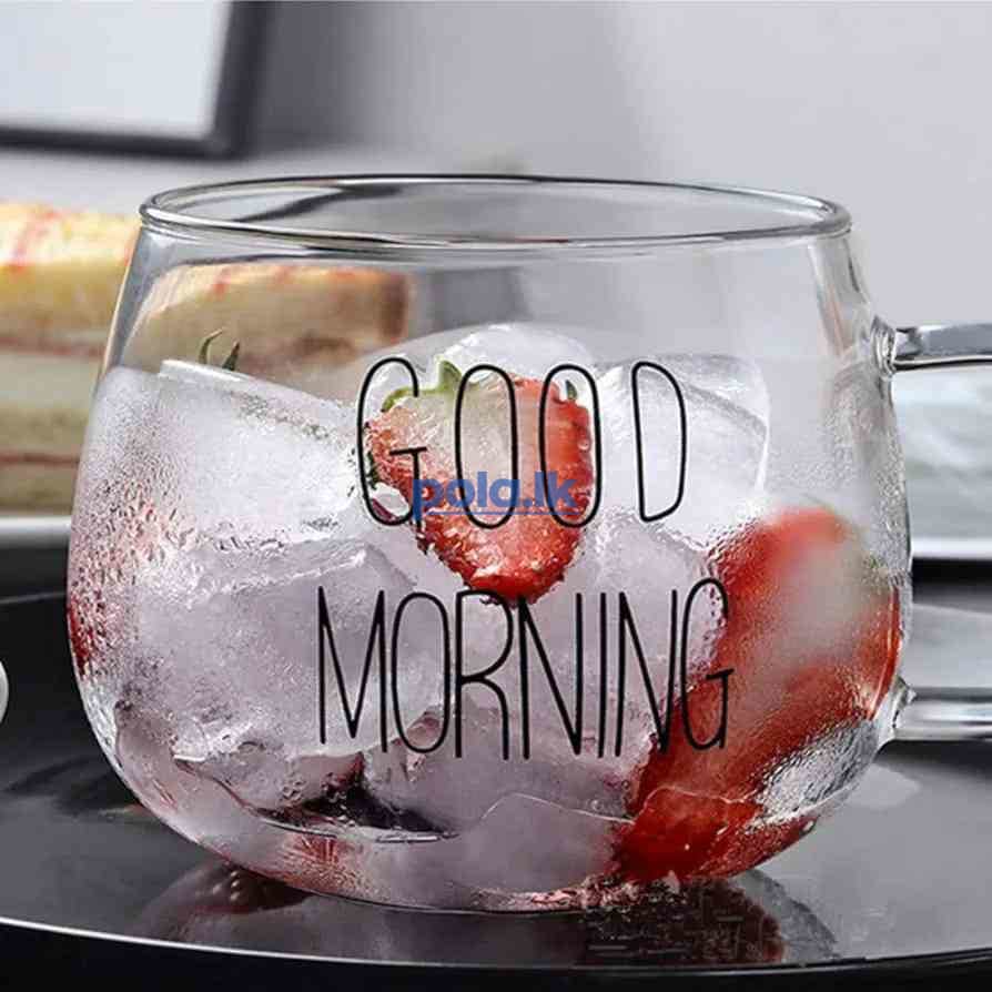 Good morning glass mug - photo 5