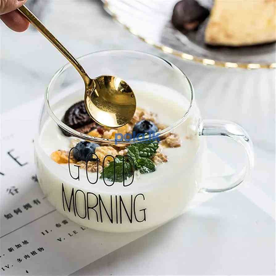 Good morning glass mug - photo 2