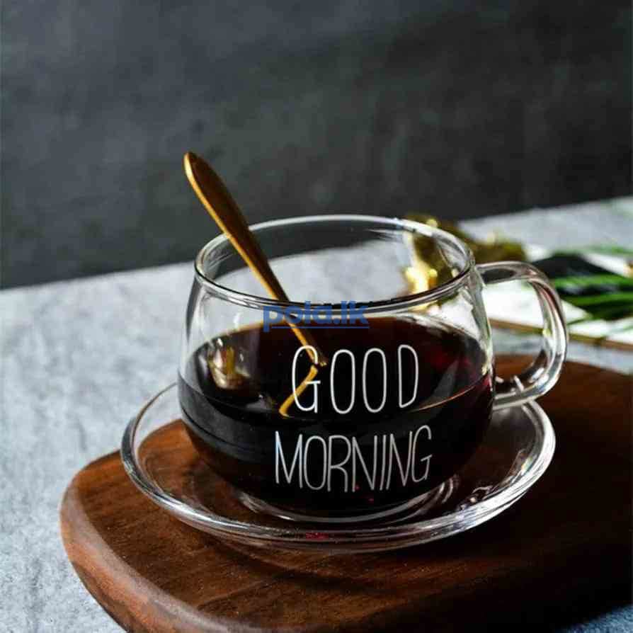Good morning glass mug - photo 1