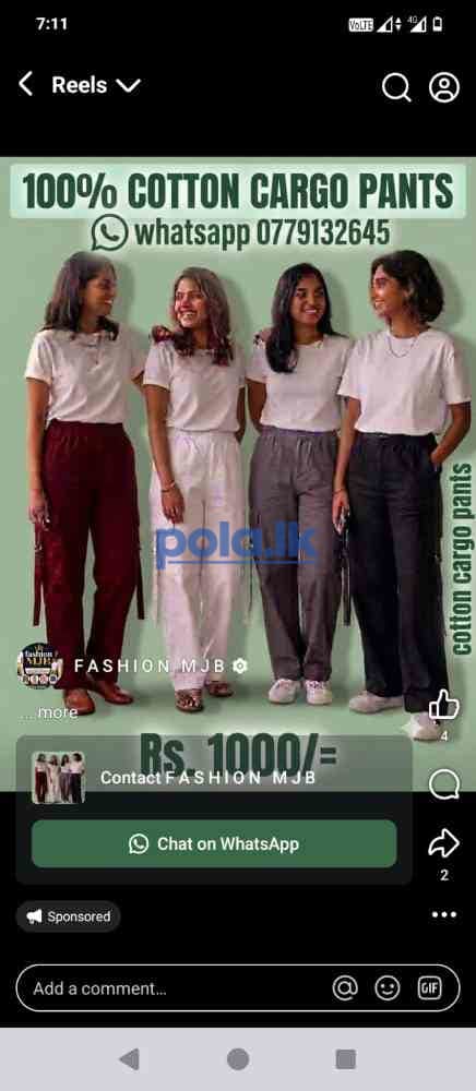 Cotton cargo pants - photo 2