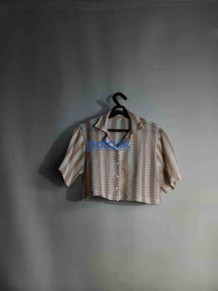 Casual striped crop shirt - photo 6