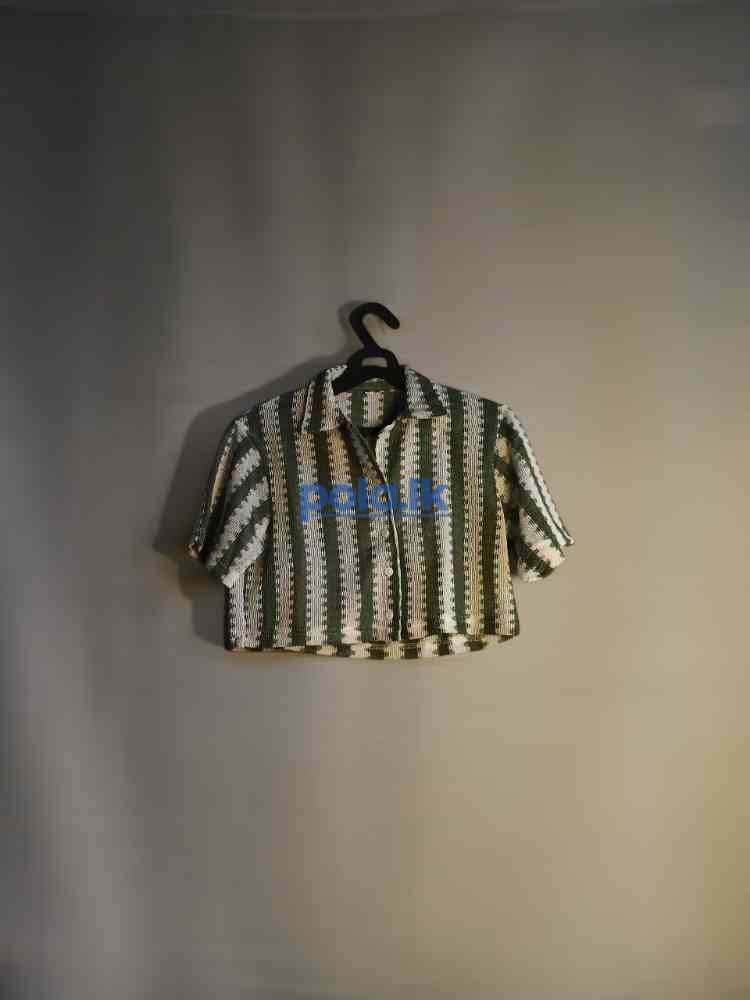 Casual striped crop shirt - photo 3