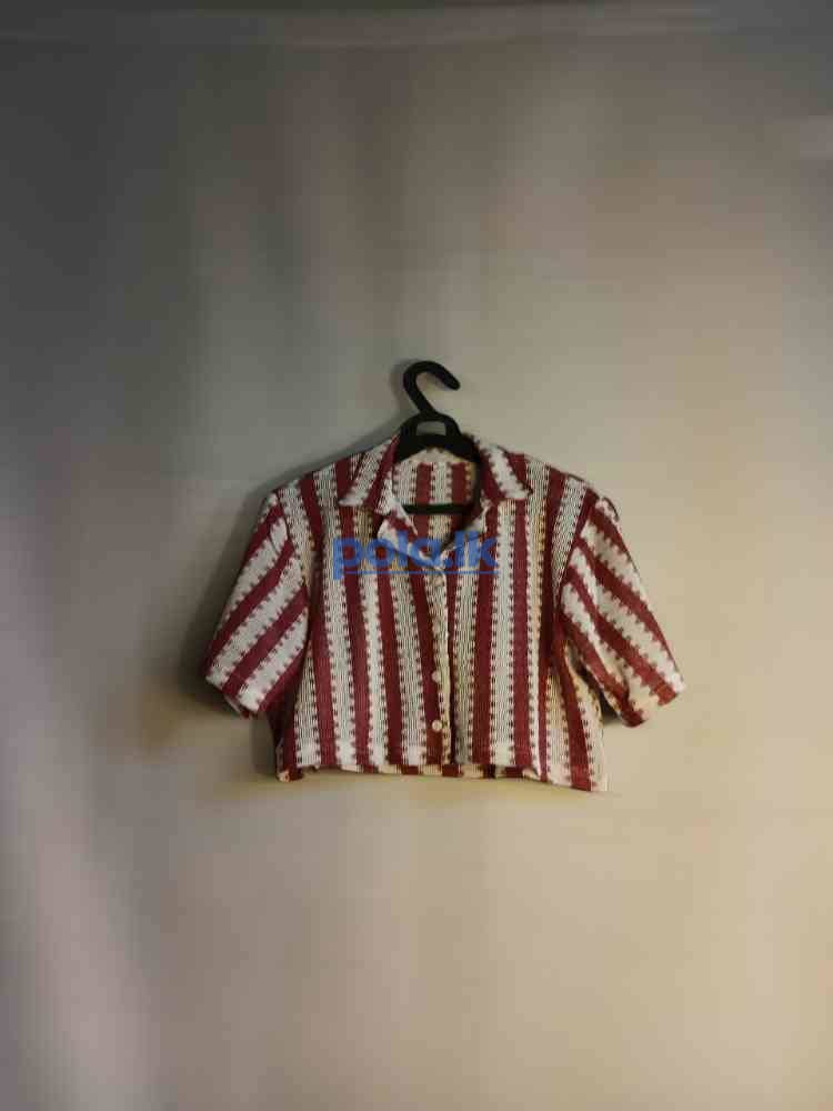Casual striped crop shirt - photo 5