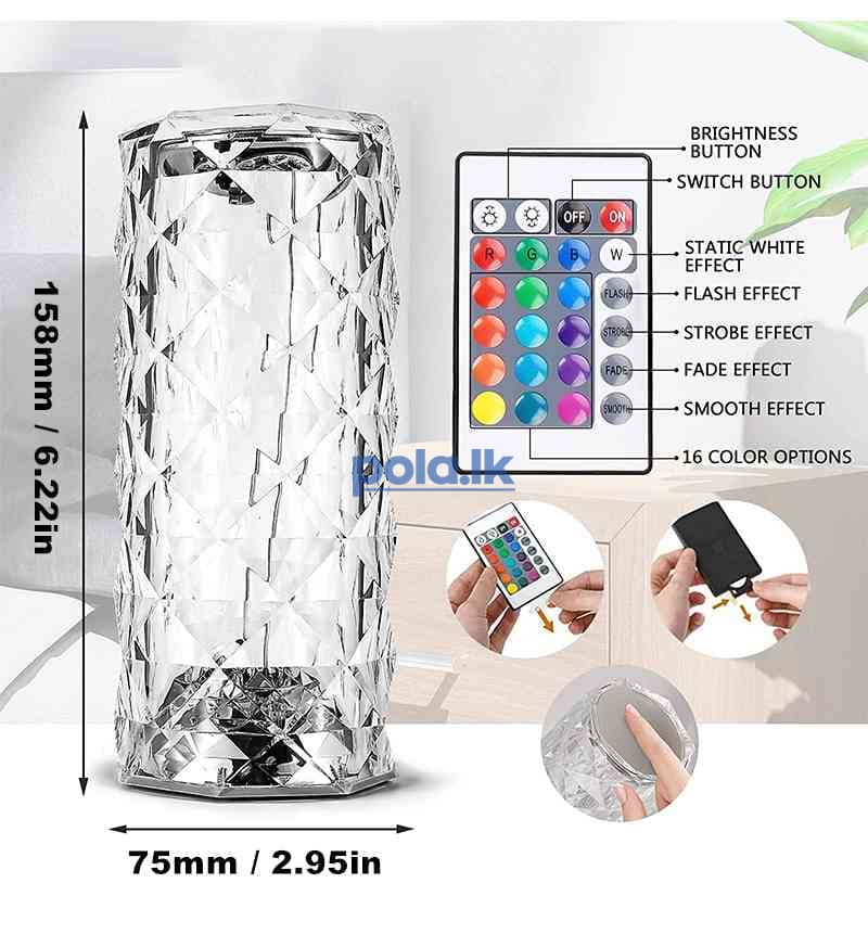 Led crystal diamond touch lamp - photo 14