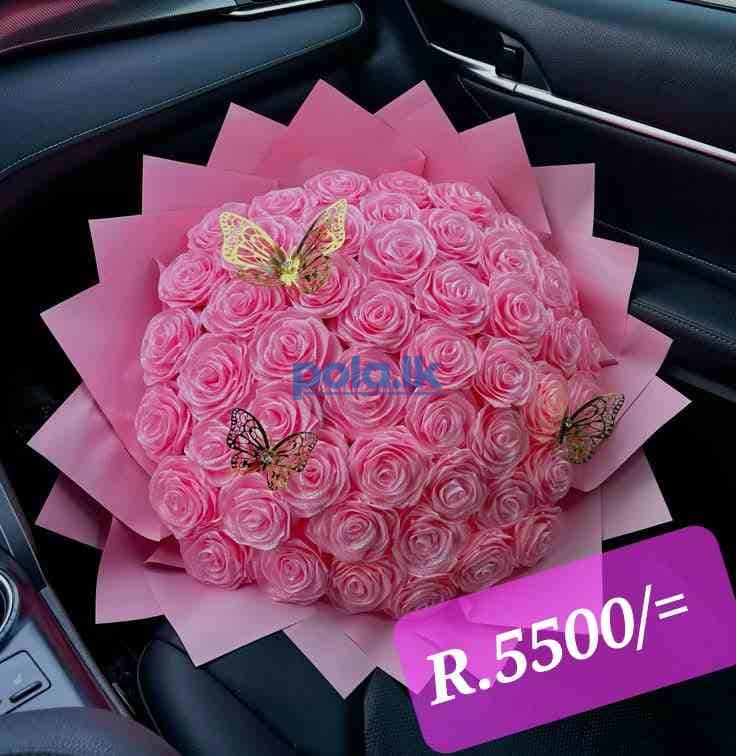 Ribbon flower bouque - photo 1