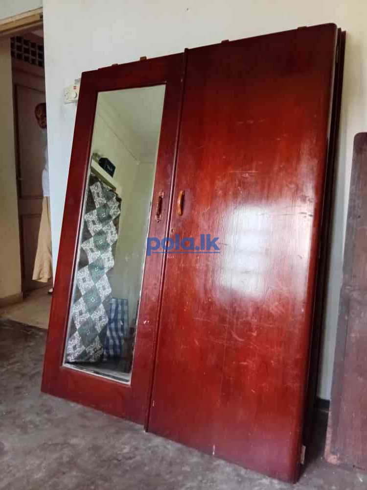 Antique teak cupboard with mirror - photo 4
