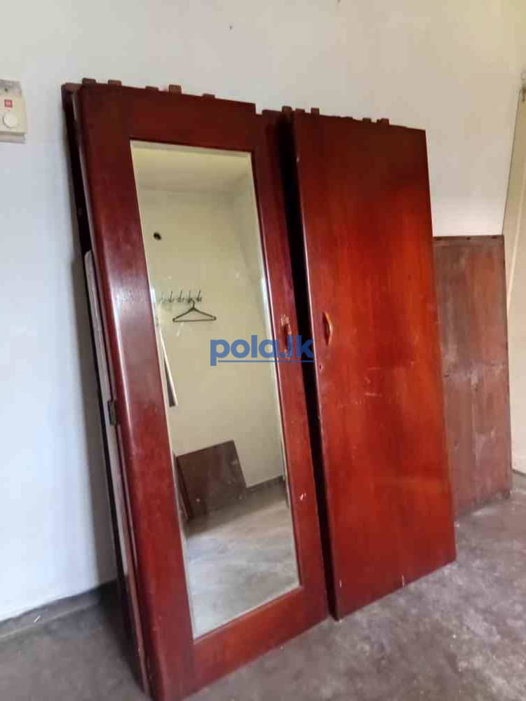 Antique teak cupboard with mirror - photo 1