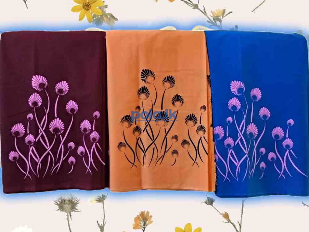 Elegant cotton sarees with traditional border - photo 3