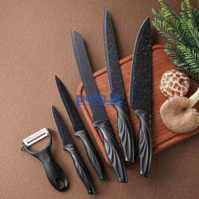6Pcs marble coated kitchen knife set - photo 4