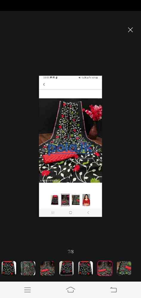 Embroider cotton sari - photo 3