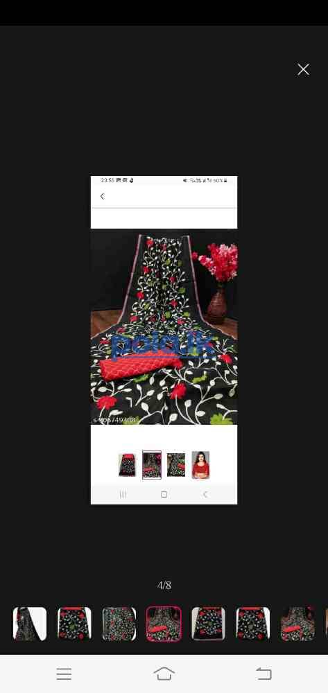 Embroider cotton sari - photo 5