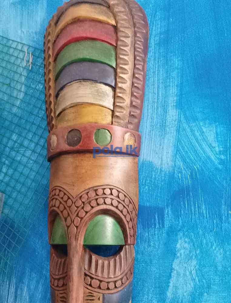 Wooden masks red indian and farmer - photo 7
