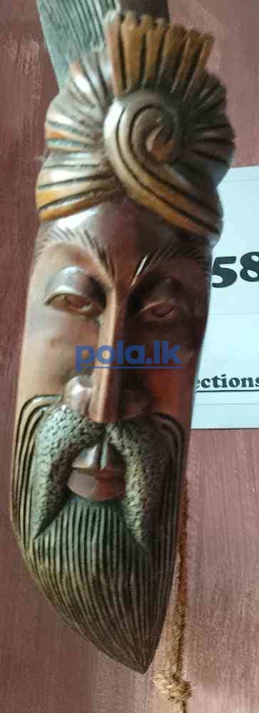 Wooden masks red indian and farmer - photo 9
