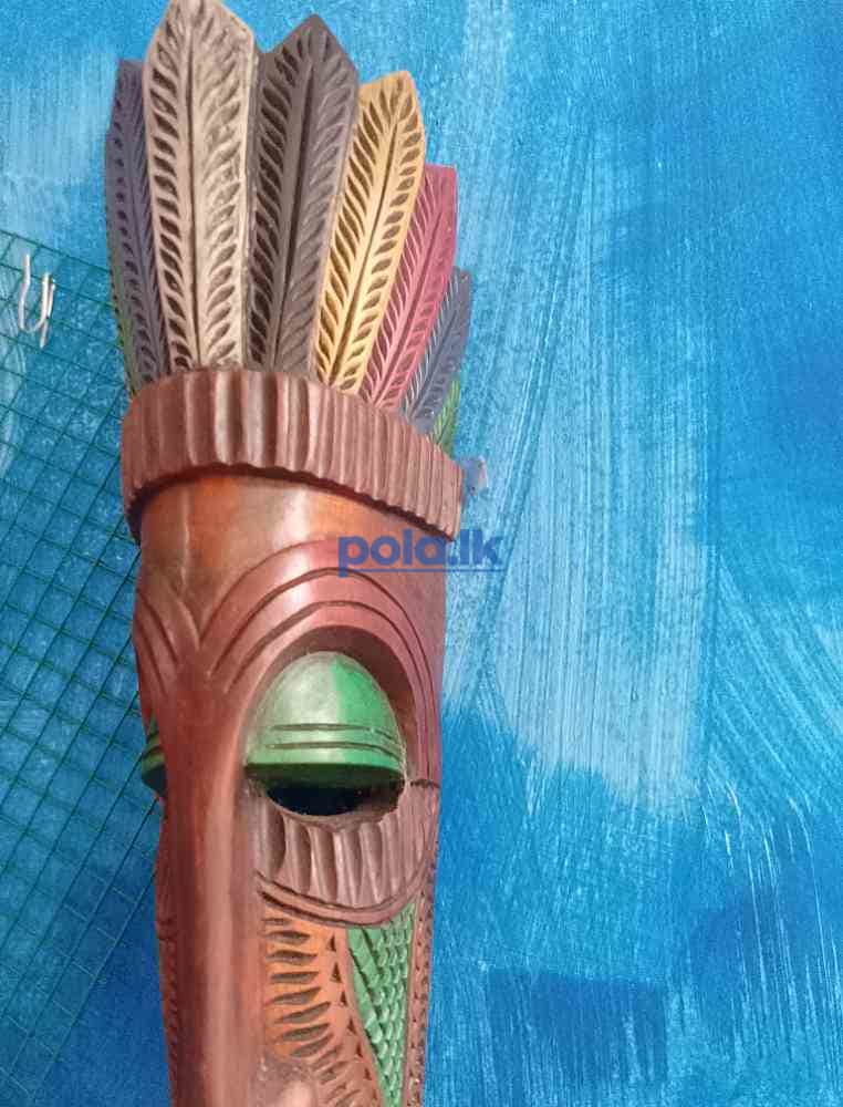 Wooden masks red indian and farmer - photo 2
