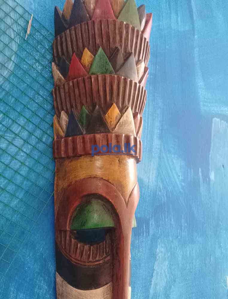 Wooden masks red indian and farmer - photo 6