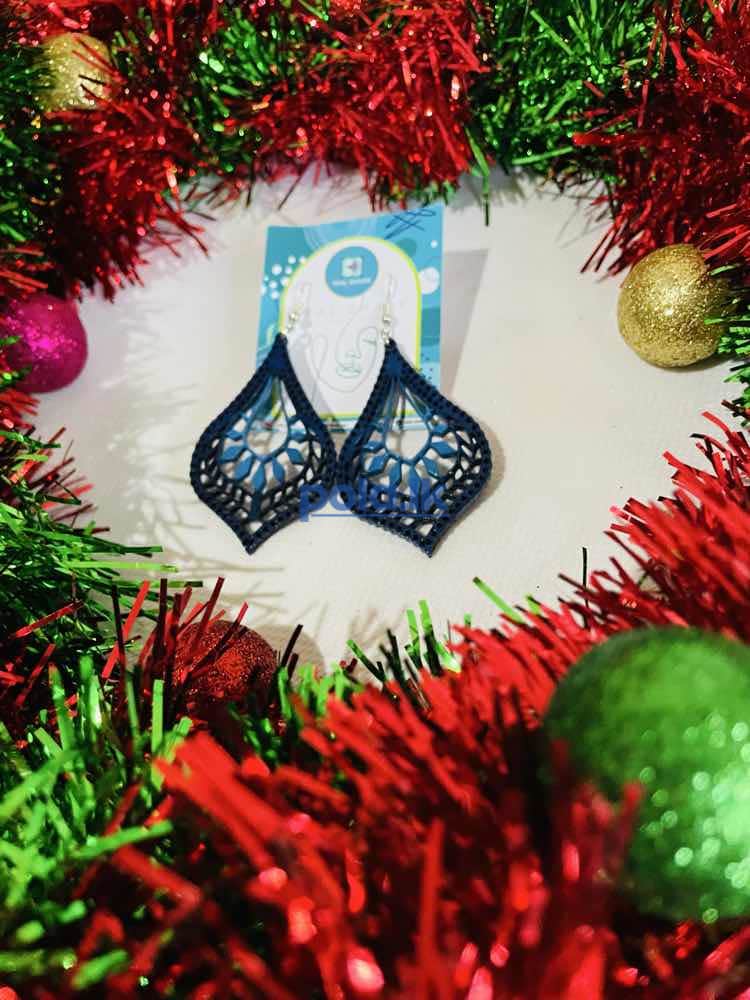 Painted wooden earrings - photo 3