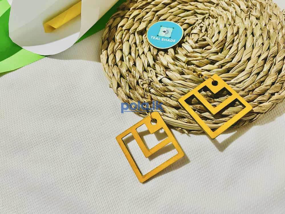 Painted wooden earrings - photo 13