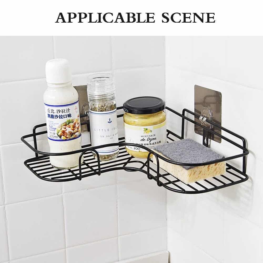 Bathroom corner shower storage