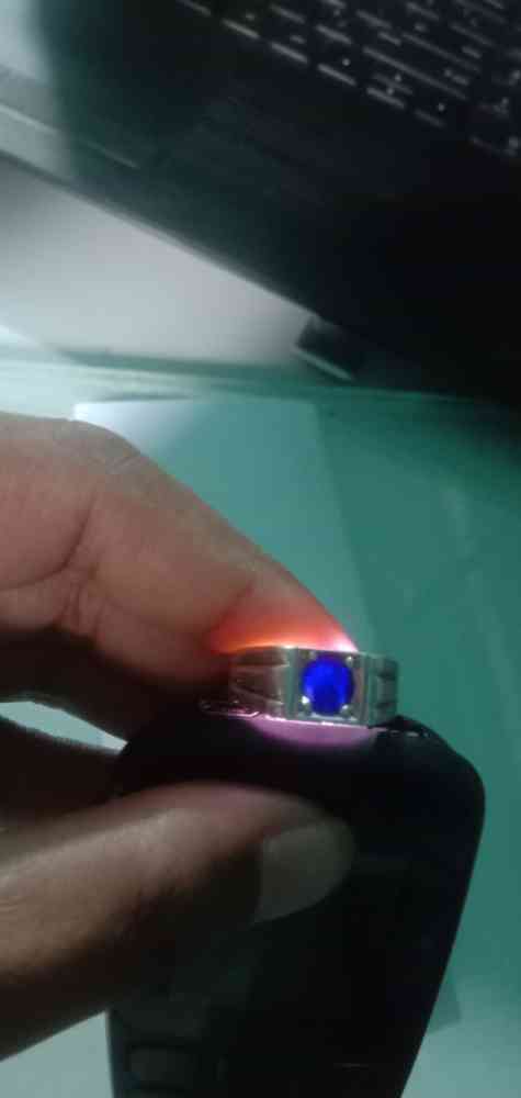 Deep blue sapphire ring