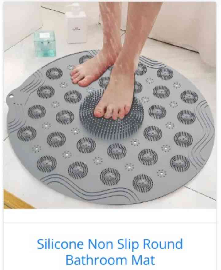 Silicone non slip round bathroom mat