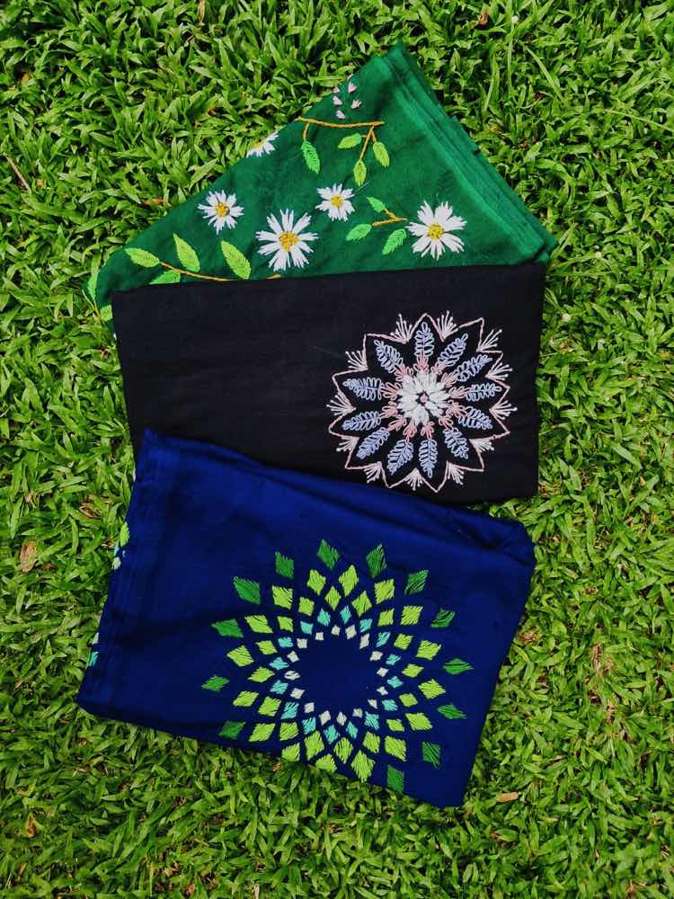 Hand made embroidery sarees