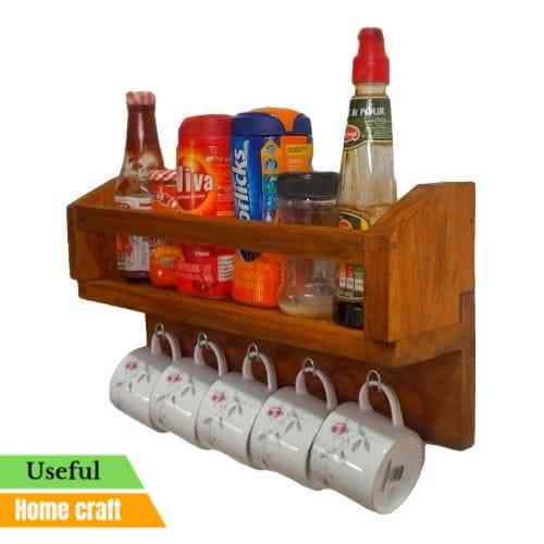 Wooden bottle & cup rack