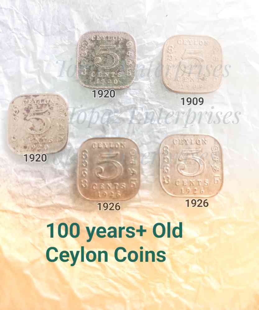 Old ceylon coins 100 years